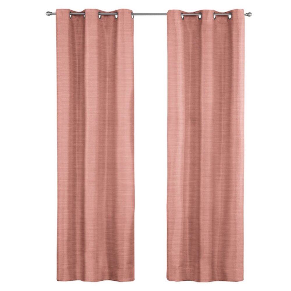 Mainstays Textured Terracotta Curtains (2 Panels) w/ Grommets, 38" x 84" Each